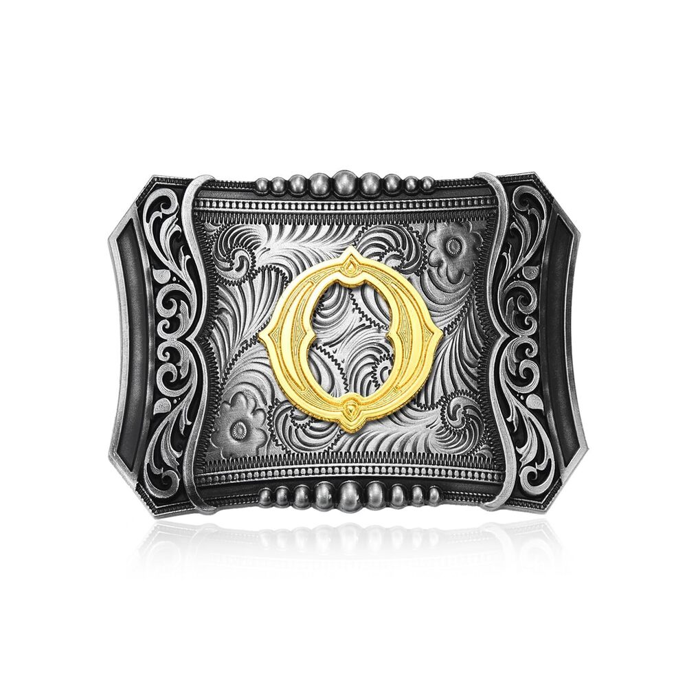 1283 Western Initial Letter ABC to XYZ Belt Buckle, Antique Golden Capital